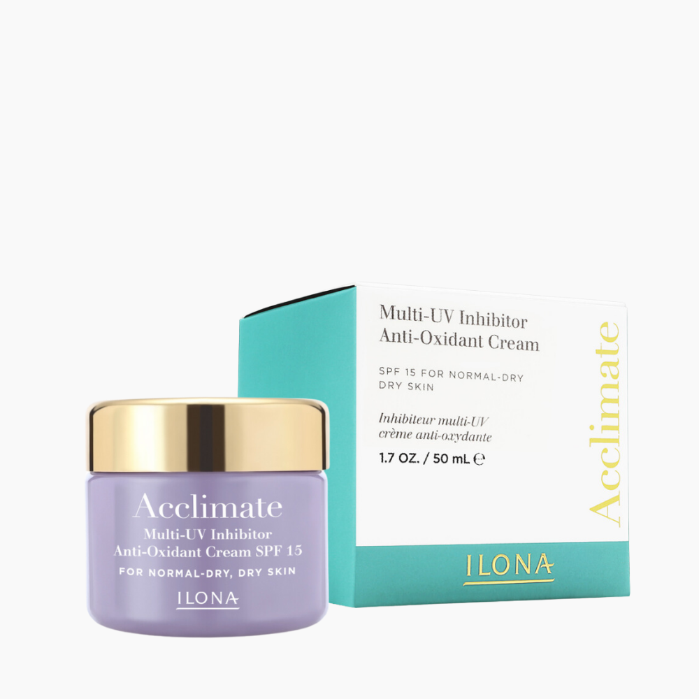 ILONA Beauty Acclimate Multi-UV Inhibitor Anti-Oxidant Cream SPF 15 - For Normal-Dry Skin with Box