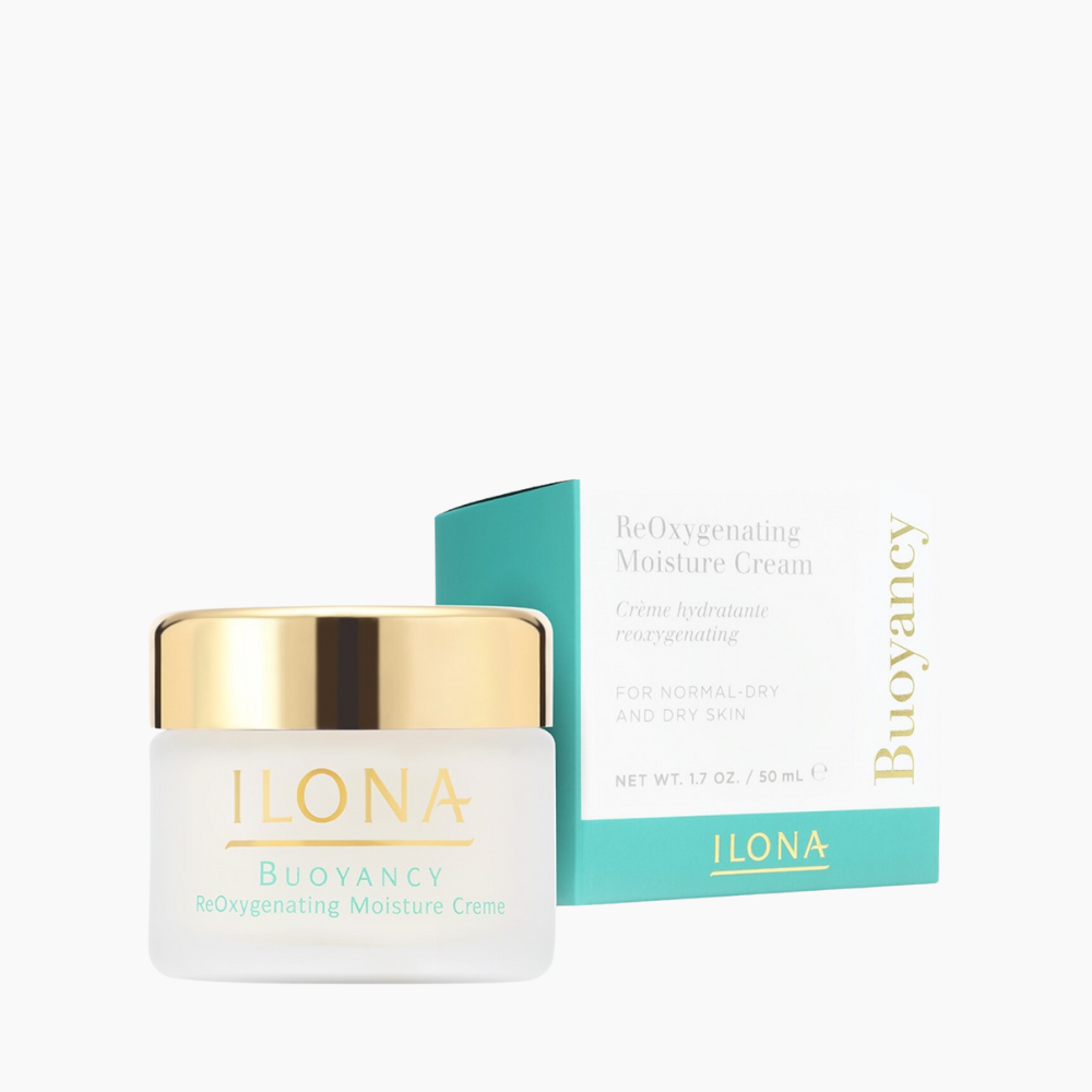 ILONA Beauty Buoyancy ReOxygenating Moisture Cream Jar and Box 